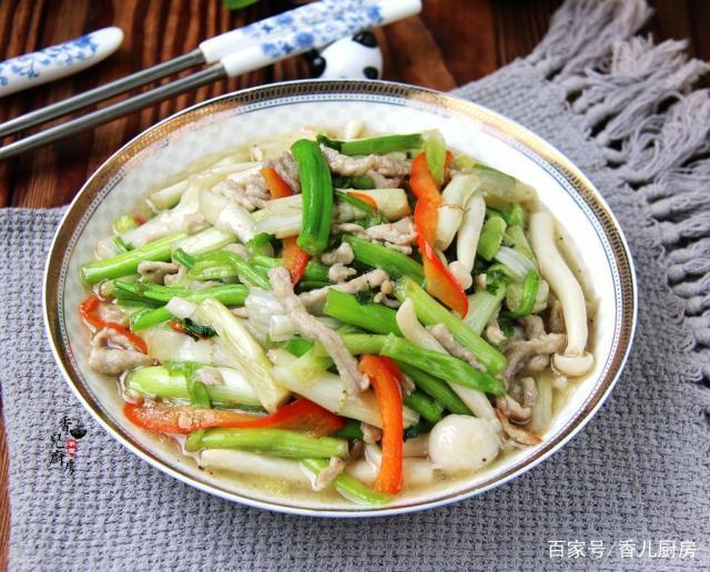 美食推荐开洋小油菜土豆饼海鲜菇芦笋多彩芹菜炒肉丝做法