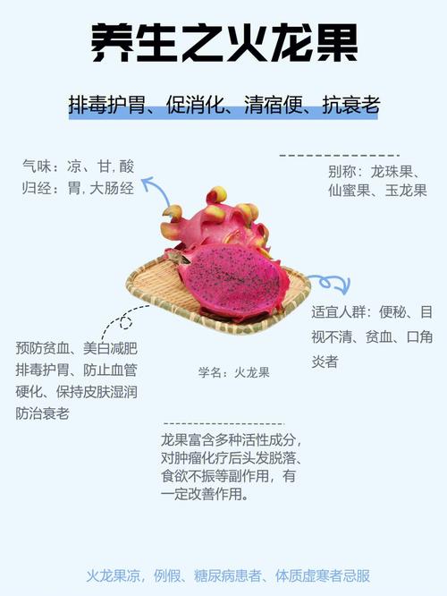 火龙果的好处：强健身体、美肌养颜、增强免疫力、预防贫血、促进消化。