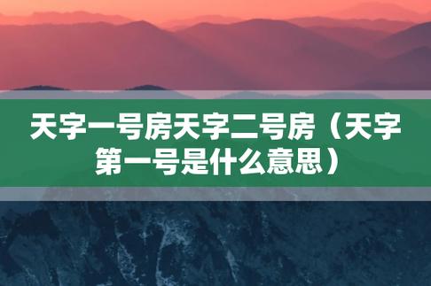 天字一号房_天字一号房是什么意思