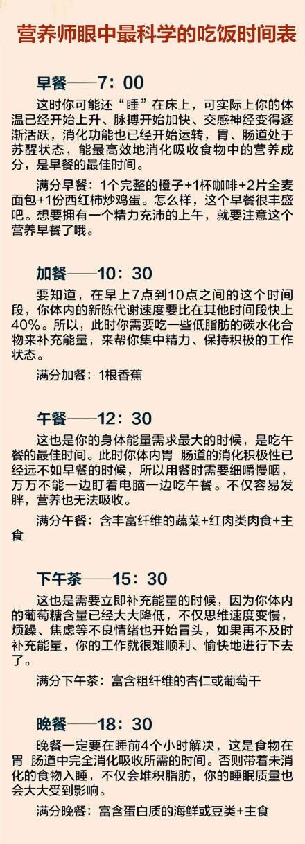一日三餐的最佳时间_一日三餐的最佳时间表医生