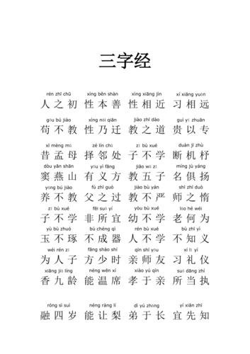 三字经全文_三字经全文带拼音