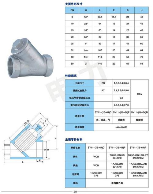 不锈钢y型过滤器_不锈钢y型过滤器型号