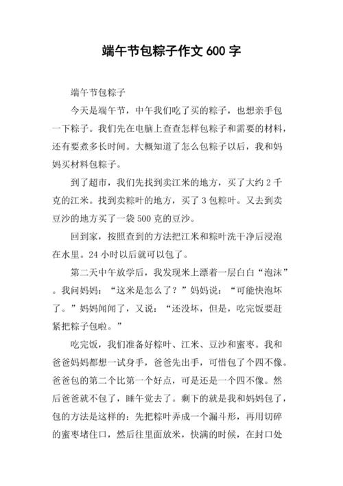 端午粽子_端午粽子作文600字